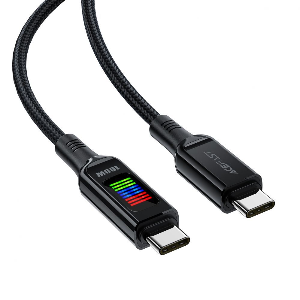 Cable Acefast Acefast C7-03 USB-C USB-C 100W 1.2m cable with display - black