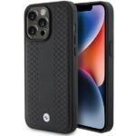 Aizmugurējais vāciņš BMW  BMW Leather Diamond Pattern case for iPhone 15 Pro - black 