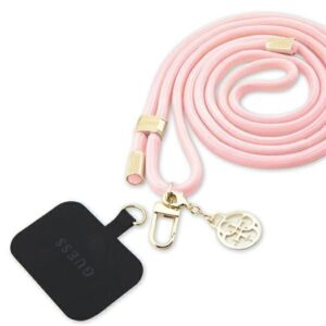 Nugarėlės dėklai Guess  Guess Nylon 4G Metal Charm CBDY Cord phone strap - pink 