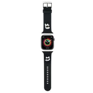 Case universal pocket Karl Lagerfeld  Karl Lagerfeld 3D Rubber Karl&Choupette Heads strap for Apple Watch 42/44/45/49mm - black 