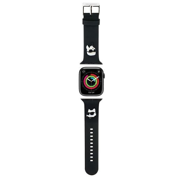 Case universal pocket Karl Lagerfeld Karl Lagerfeld 3D Rubber Karl&Choupette Heads strap for Apple Watch 42/44/45/49mm - black