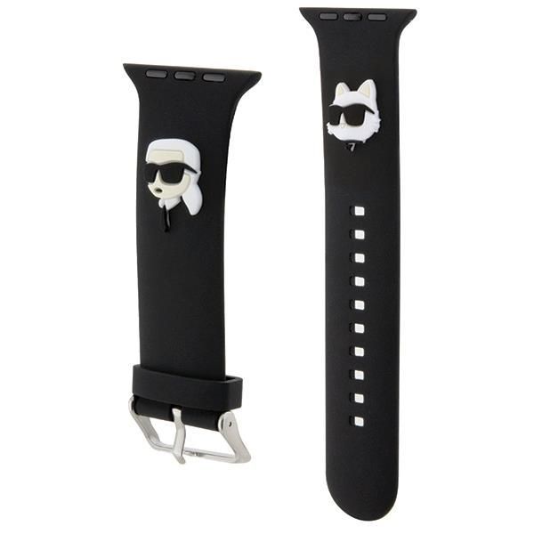 Case universal pocket Karl Lagerfeld Karl Lagerfeld 3D Rubber Karl&Choupette Heads strap for Apple Watch 42/44/45/49mm - black