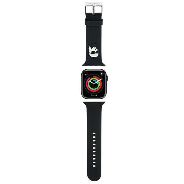 Universali kišenė telefono korpusui Karl Lagerfeld Karl Lagerfeld 3D Rubber Karl Head strap for Apple Watch 42/44/45/49mm - black