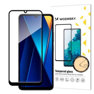 Apsauginiai stiklai Hurtel  Wozinsky Full Glue Tempered Glass with Black Frame for Xiaomi POCO C65/Redmi 13C 