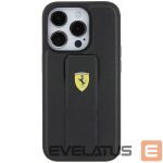 Back panel cover Ferrari  Ferrari Grip Stand Metal Logo case for iPhone 15 - black 