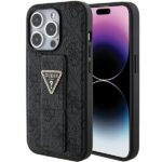 Nugarėlės dėklai Guess  Guess Grip Stand 4G Triangle Strass case for iPhone 15 Pro Max - black 