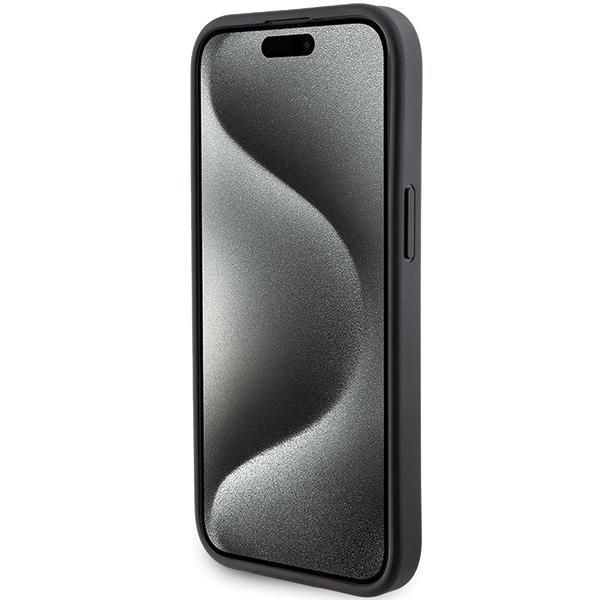 Aizmugurējais vāciņš Karl Lagerfeld Karl Lagerfeld Gripstand Saffiano Choupette Pins Case for iPhone 15 Plus / 14 Plus - Black