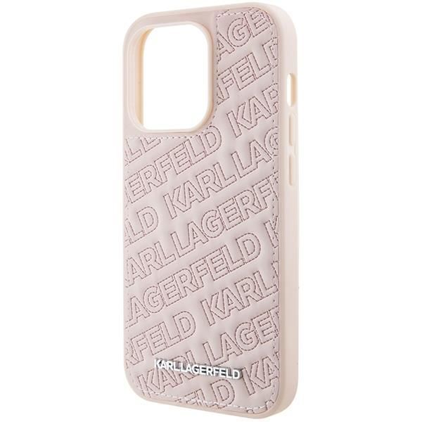 Nugarėlės dėklai Karl Lagerfeld Karl Lagerfeld Quilted K Pattern case for iPhone 15 Pro Max - pink