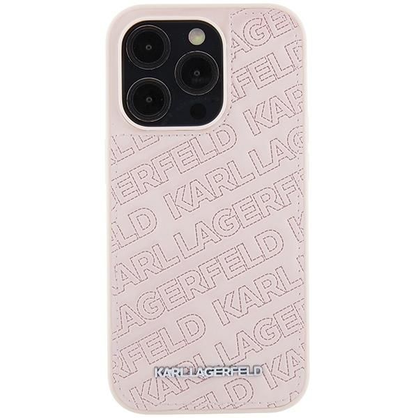 Nugarėlės dėklai Karl Lagerfeld Karl Lagerfeld Quilted K Pattern case for iPhone 15 Pro Max - pink