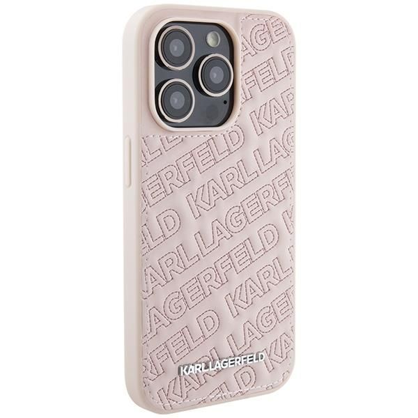 Nugarėlės dėklai Karl Lagerfeld Karl Lagerfeld Quilted K Pattern case for iPhone 15 Pro Max - pink