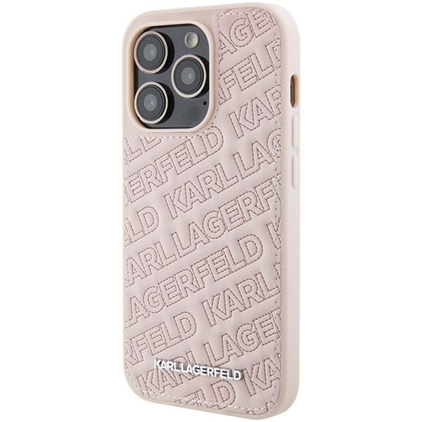 Nugarėlės dėklai Karl Lagerfeld Karl Lagerfeld Quilted K Pattern case for iPhone 15 Pro Max - pink