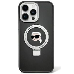 Nugarėlės dėklai Karl Lagerfeld  Karl Lagerfeld Ring Stand Karl Head MagSafe Case for iPhone 15 Plus / 14 Plus - Black 