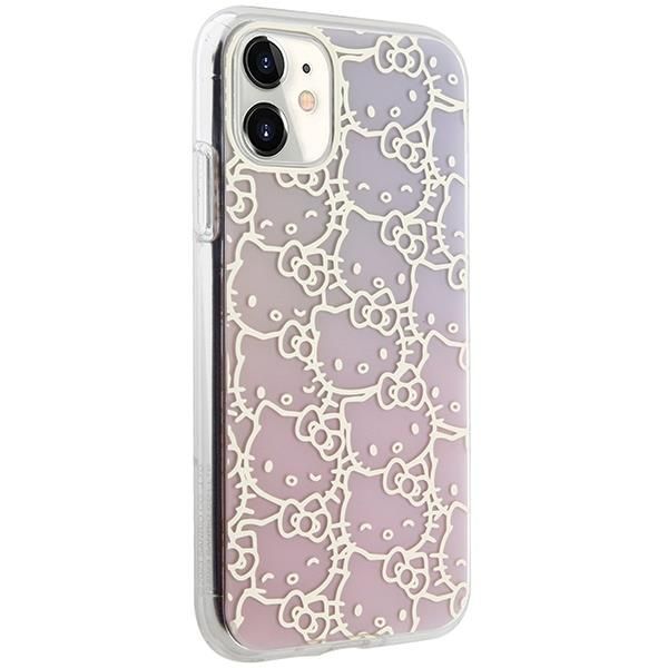 Back panel cover Hello Kitty Hello Kitty IML Gradient Electrop Crowded Kitty Head Case for iPhone 11 / Xr - Pink