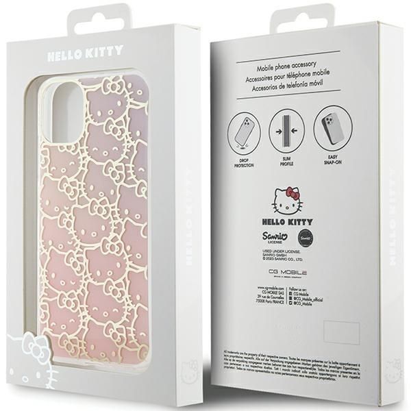 Back panel cover Hello Kitty Hello Kitty IML Gradient Electrop Crowded Kitty Head Case for iPhone 11 / Xr - Pink