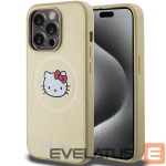 Nugarėlės dėklai Hello Kitty  Hello Kitty Leather Kitty Head MagSafe case for iPhone 15 Pro - gold 