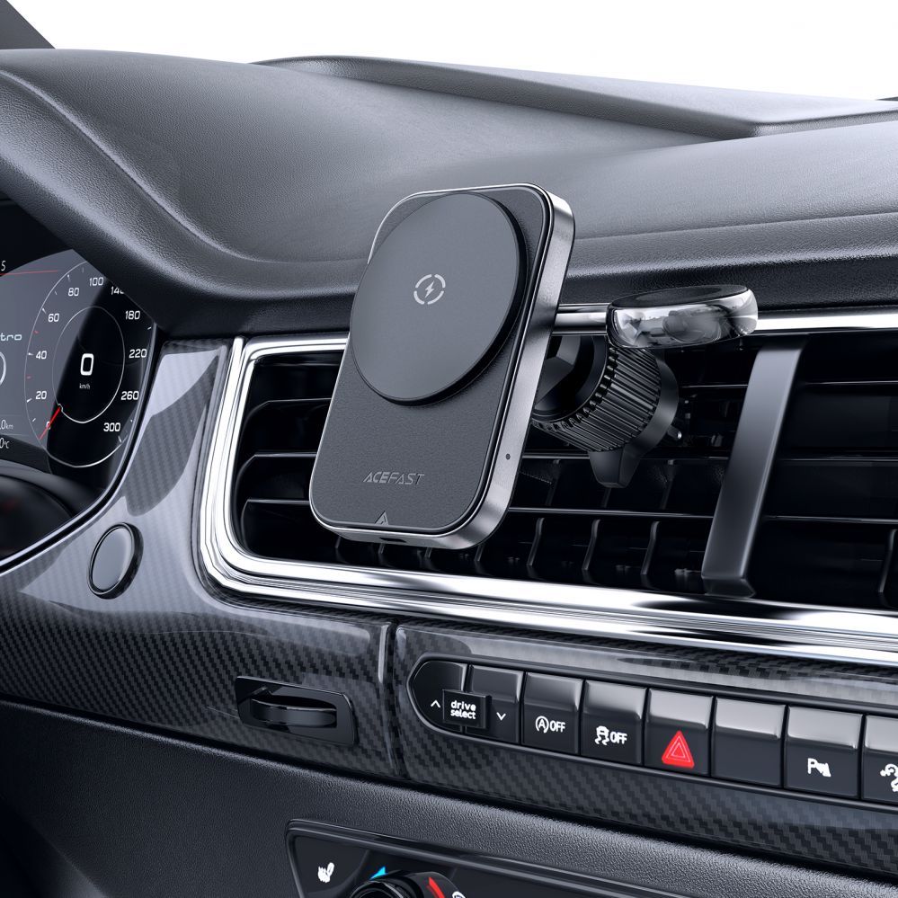 Adapteris Acefast Acefast D18 car holder with MagSafe / Qi inductive charger + USB-A USB-C cable - black