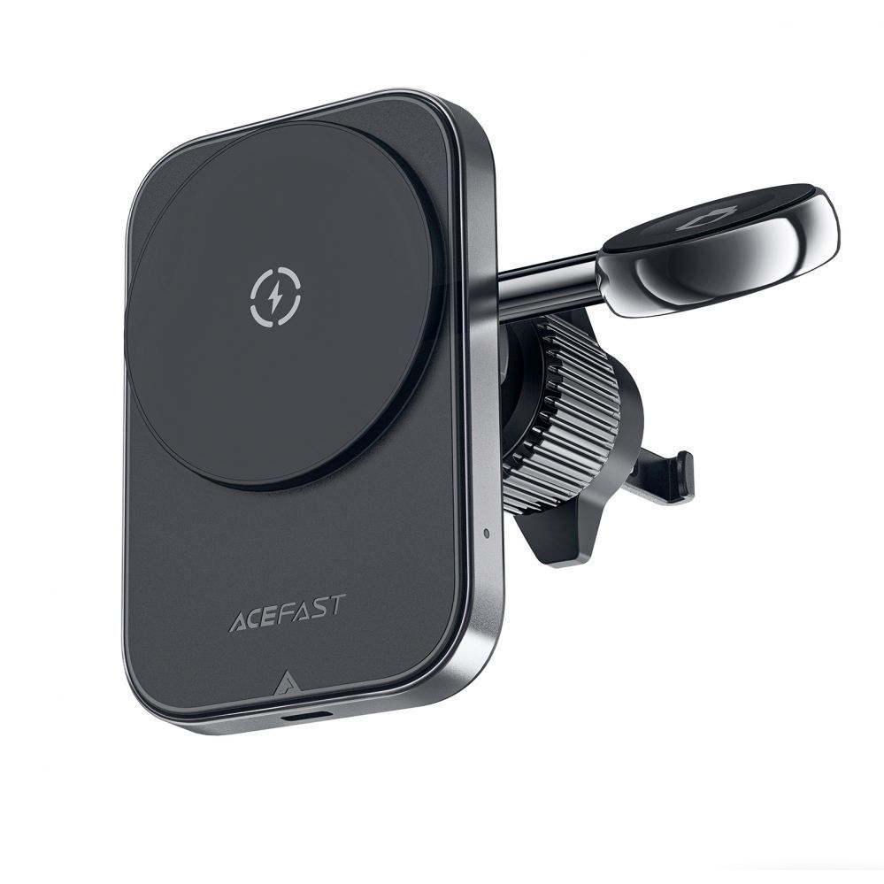 Adapteris Acefast Acefast D18 car holder with MagSafe / Qi inductive charger + USB-A USB-C cable - black