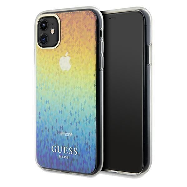 Back panel cover Guess Guess IML Faceted Mirror Disco Iridescent case for iPhone 11 / Xr - multicolor
