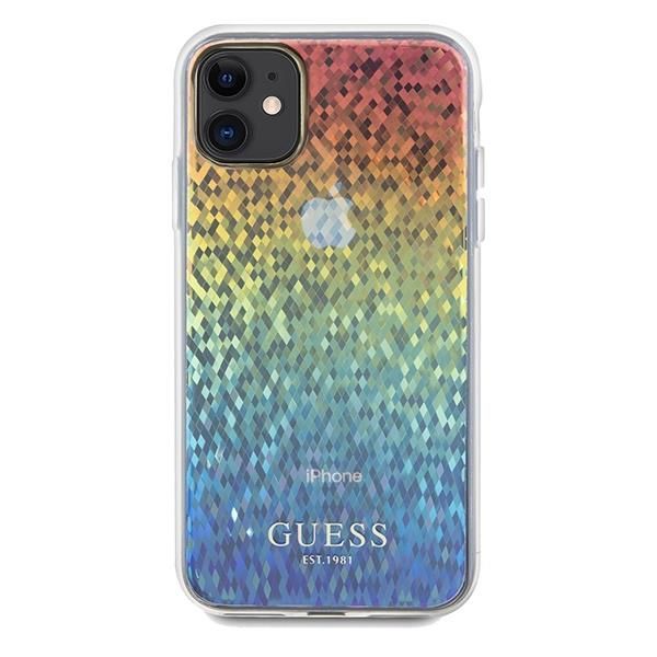 Back panel cover Guess Guess IML Faceted Mirror Disco Iridescent case for iPhone 11 / Xr - multicolor