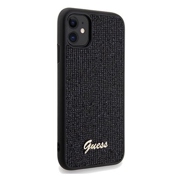 Aizmugurējais vāciņš Guess Guess Disco Metal Script case for iPhone 11 / Xr - black