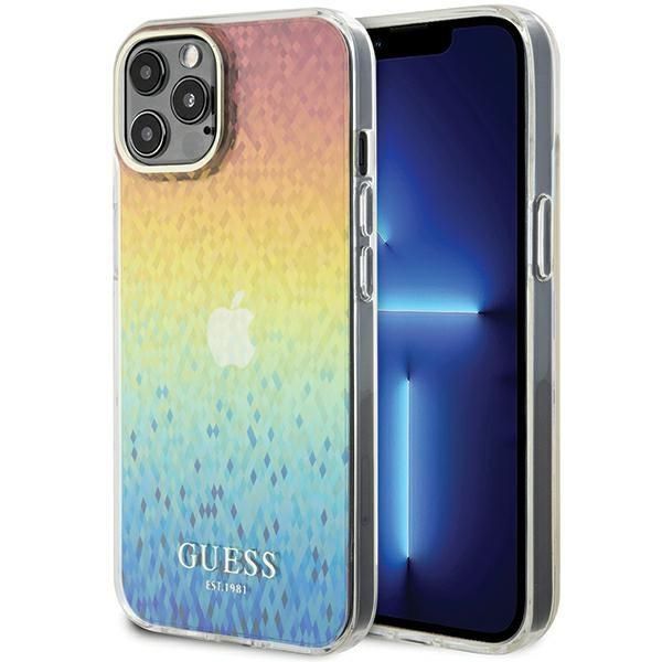 Back panel cover Guess Guess IML Faceted Mirror Disco Iridescent case for iPhone 12/12 Pro - multicolor