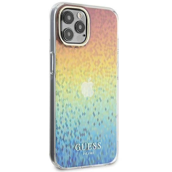 Back panel cover Guess Guess IML Faceted Mirror Disco Iridescent case for iPhone 12/12 Pro - multicolor
