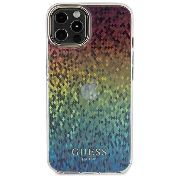 Back panel cover Guess Guess IML Faceted Mirror Disco Iridescent case for iPhone 12/12 Pro - multicolor