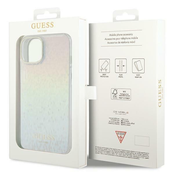 Back panel cover Guess Guess IML Faceted Mirror Disco Iridescent case for iPhone 12/12 Pro - multicolor