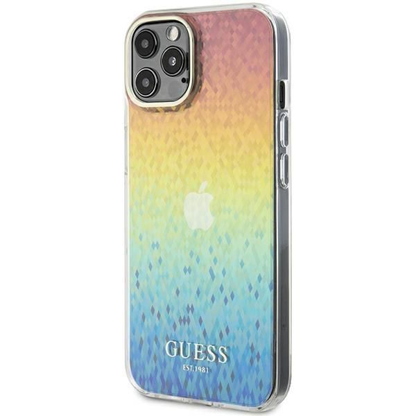 Back panel cover Guess Guess IML Faceted Mirror Disco Iridescent case for iPhone 12/12 Pro - multicolor