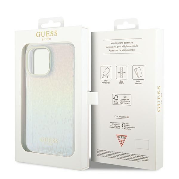 Back panel cover Guess Guess IML Faceted Mirror Disco Iridescent case for iPhone 13 Pro / 13 - multicolor