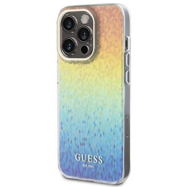 Back panel cover Guess Guess IML Faceted Mirror Disco Iridescent case for iPhone 14 Pro - multicolored