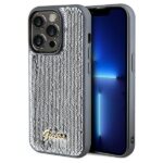 Aizmugurējais vāciņš Guess  Guess Sequin Script Metal case for iPhone 14 Pro - silver 