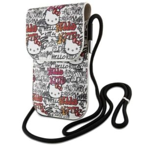 Aizmugurējais vāciņš Hello Kitty  Hello Kitty Leather Tags Graffiti Cord bag - beige 