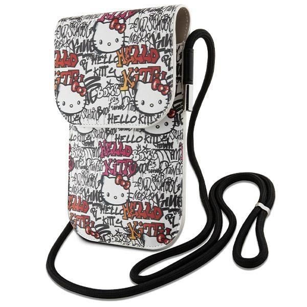 Tagakaaned Hello Kitty Hello Kitty Leather Tags Graffiti Cord bag - beige
