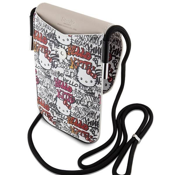 Tagakaaned Hello Kitty Hello Kitty Leather Tags Graffiti Cord bag - beige