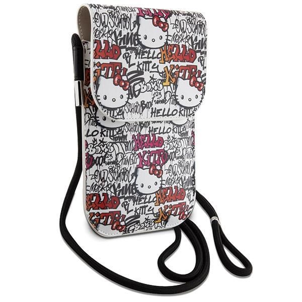 Tagakaaned Hello Kitty Hello Kitty Leather Tags Graffiti Cord bag - beige