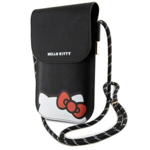 Aizmugurējais vāciņš Hello Kitty  Hello Kitty Leather Hiding Kitty Cord bag - black 