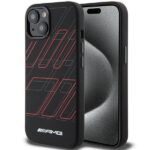 Nugarėlės dėklai Mercedes-Benz  AMG Silicone Large Rhombuses Pattern MagSafe Case for iPhone 15/14/13 - Black 