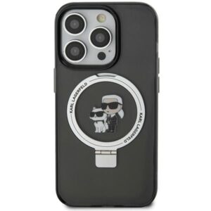 Nugarėlės dėklai Karl Lagerfeld  Karl Lagerfeld Ring Stand Karl&Choupette MagSafe case for iPhone 11 / Xr - black 
