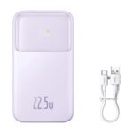 Ārējais akumulators Baseus  Baseus Comet Series powerbank with display 10000mAh 22.5W - purple + USB-A / USB-C cable