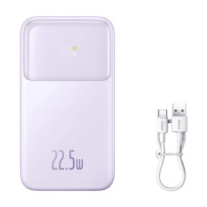 Power bank Baseus  Baseus Comet Series powerbank with display 10000mAh 22.5W - purple + USB-A / USB-C cable 