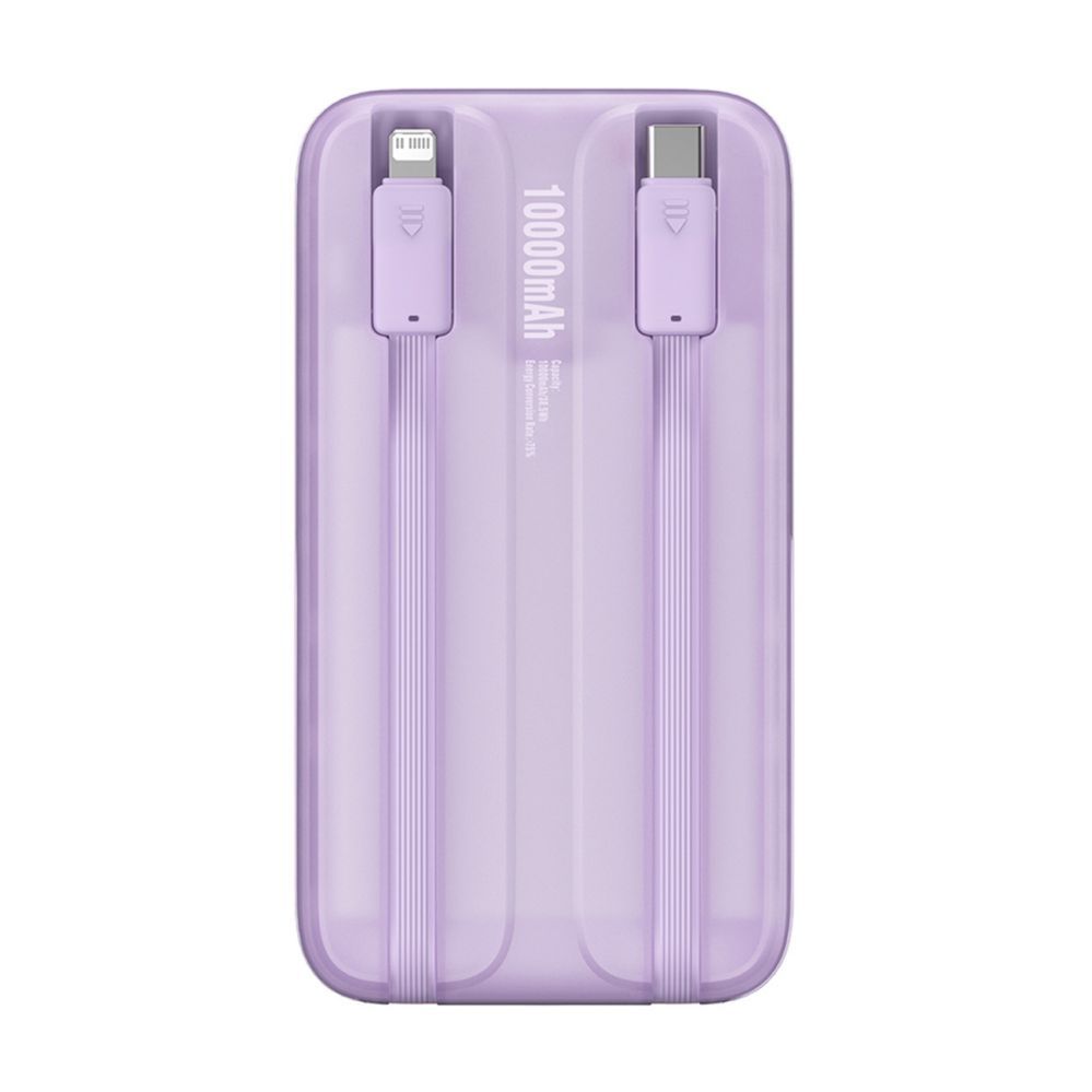 Väline aku Baseus Baseus Comet Series powerbank with display 10000mAh 22.5W - purple + USB-A / USB-C cable
