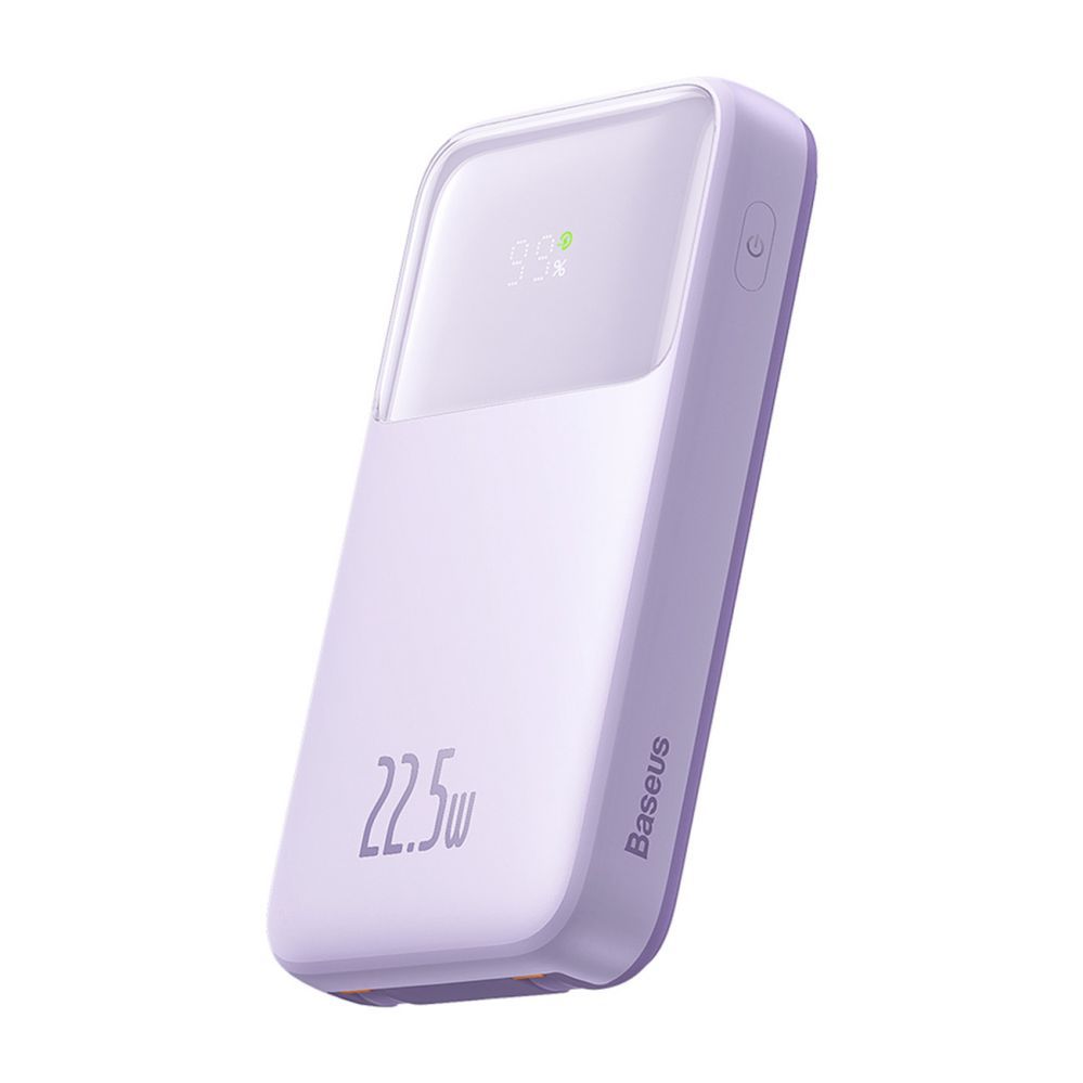 Väline aku Baseus Baseus Comet Series powerbank with display 10000mAh 22.5W - purple + USB-A / USB-C cable