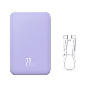 Power bank Baseus  Baseus Magnetic Mini 20000 mAh 20W Powerbank - purple + USB-C / USB-C cable 