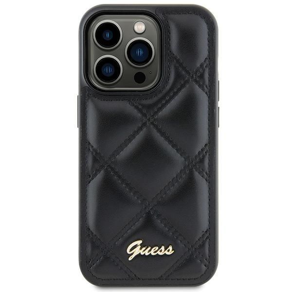 Tagakaaned Guess Guess GUHCS23FEPSQSQSK S23 FE S711 black/black hardcase Quilted Metal Logo