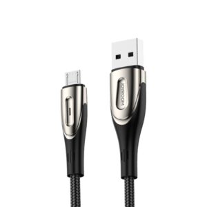 Kabelis Joyroom  Joyroom Sharp Series S-M411 USB-A / micro USB 3A 1.2m Cable with Charging Indicator - Black