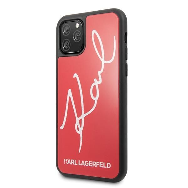 Aizmugurējais vāciņš Karl Lagerfeld Karl Lagerfeld KLHCN58DLKSRE iPhone 11 Pro czerwony/red hard case Signature Glitter