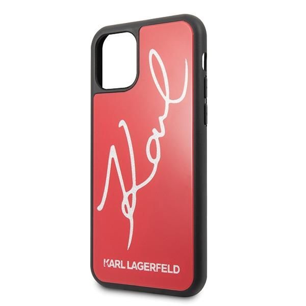 Aizmugurējais vāciņš Karl Lagerfeld Karl Lagerfeld KLHCN58DLKSRE iPhone 11 Pro czerwony/red hard case Signature Glitter