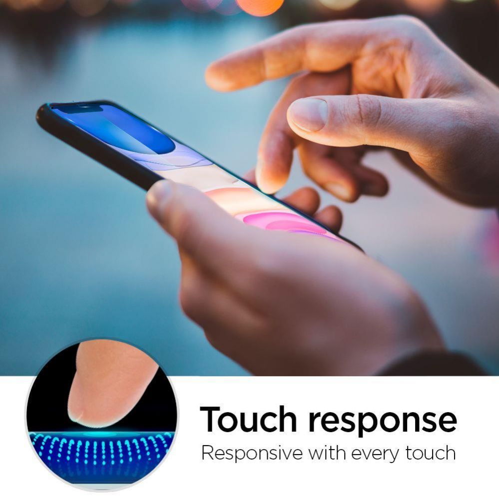 Protective glass Spigen Spigen ALM Glass FC Tempered Glass for iPhone 11 / XR - Black