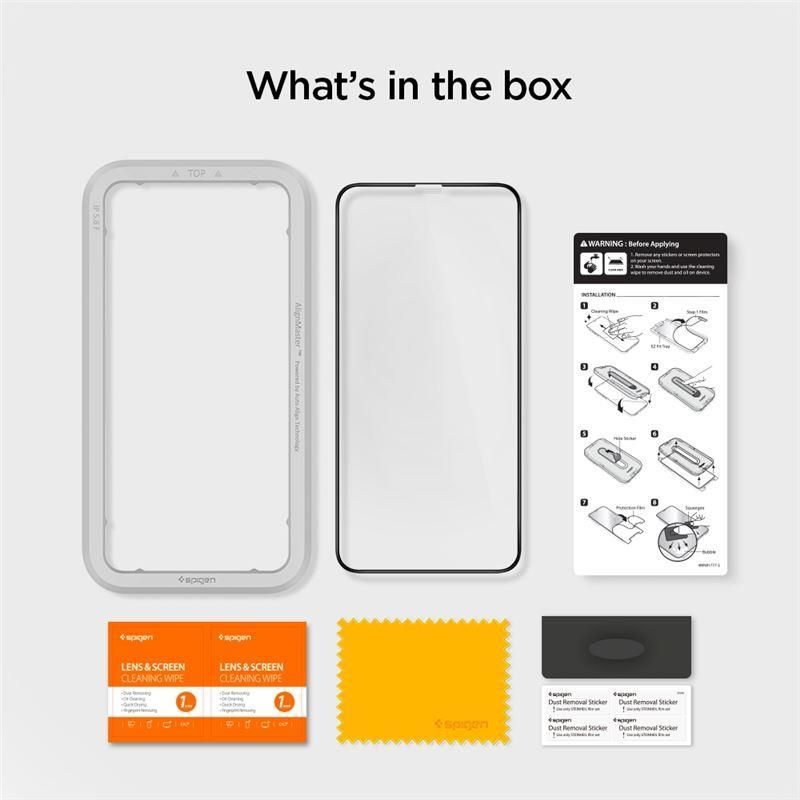 Protective glass Spigen Spigen ALM Glass FC Tempered Glass for iPhone 11 / XR - Black